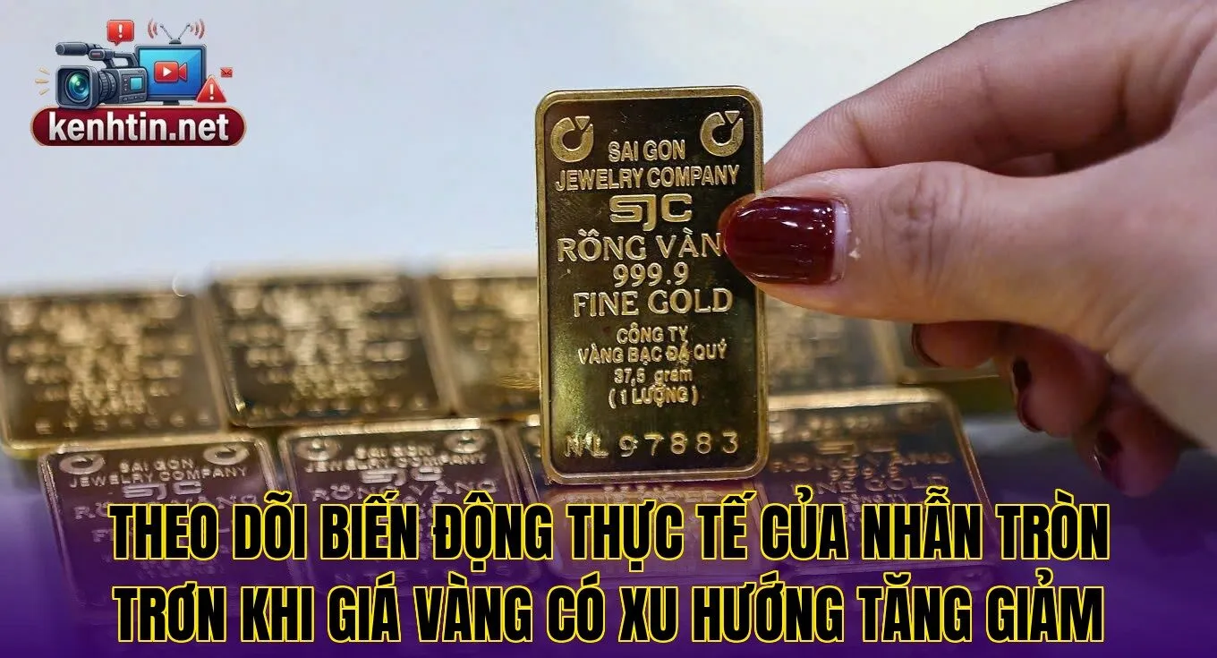 Theo dõi biến động thực tế của nhẫn tròn trơn khi giá vàng có xu hướng tăng giảm