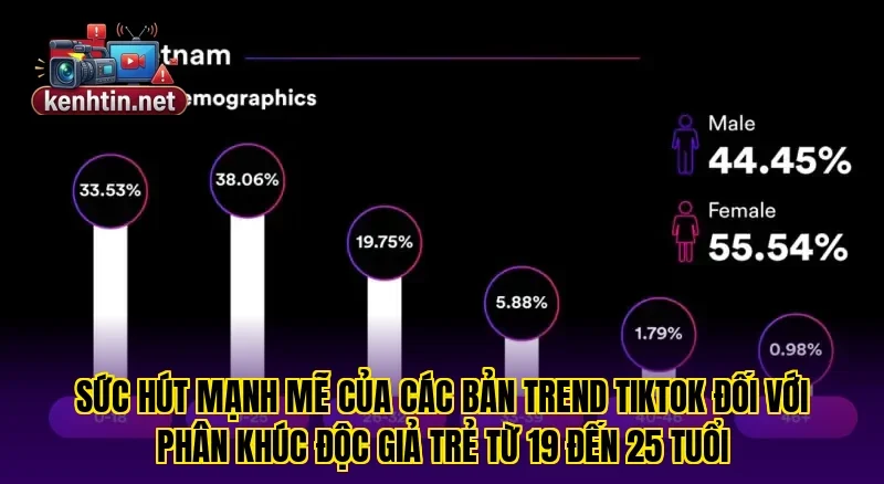 Sức hút mạnh mẽ của các bản Trend Tiktok đối với phân khúc độc giả trẻ từ 19 đến 25 tuổi