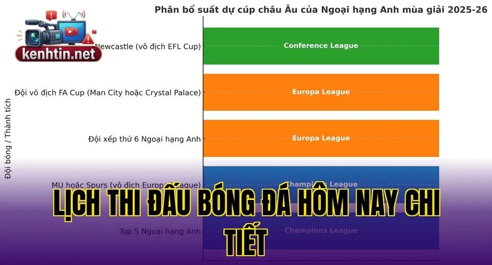 LỊCH THI ĐẤU BÓNG ĐÁ HÔM NAY CHI TIẾT