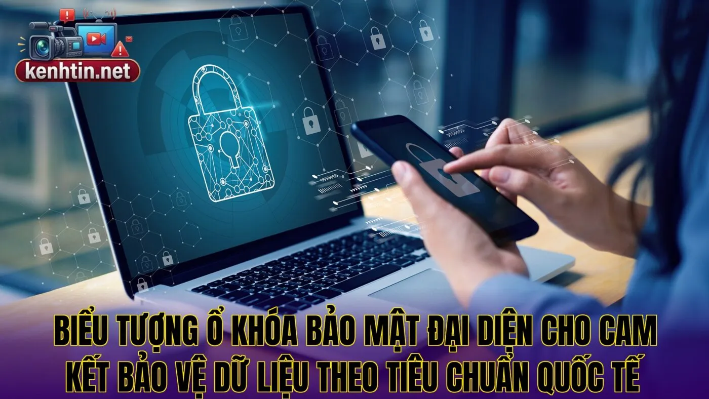 Biểu tượng ổ khóa bảo mật đại diện cho cam kết bảo vệ dữ liệu theo tiêu chuẩn quốc tế