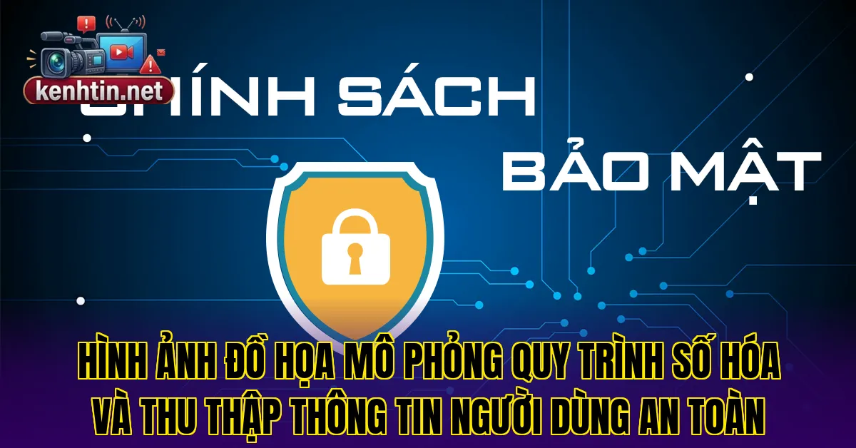 Hình ảnh đồ họa mô phỏng quy trình số hóa và thu thập thông tin người dùng an toàn