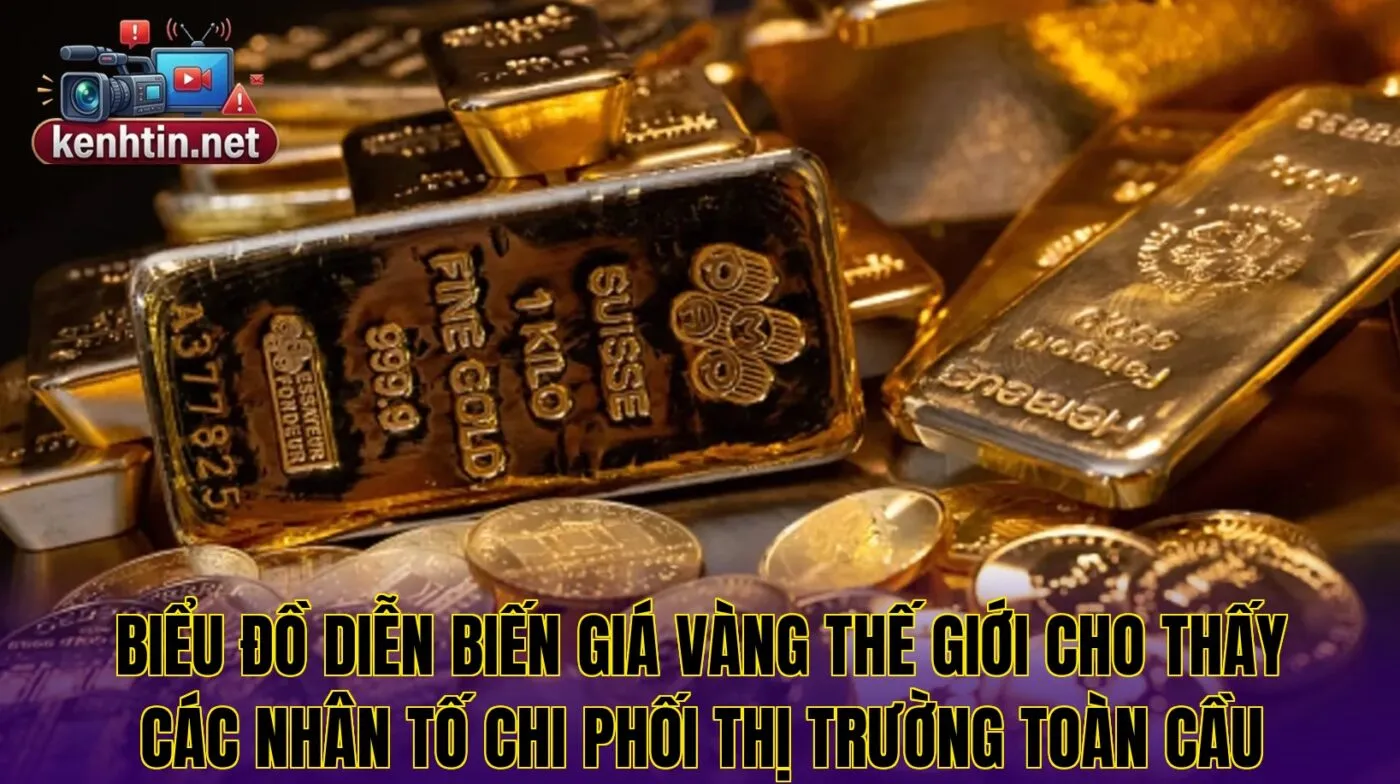 Biểu đồ diễn biến giá vàng thế giới cho thấy các nhân tố chi phối thị trường toàn cầu